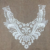 Maxbell 2 Pieces White Fabric Flower Lace Collar Sewing Applique DIY Detachable Necklace