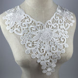 Maxbell 2 Pieces White Fabric Flower Lace Collar Sewing Applique DIY Detachable Necklace