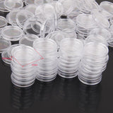 Maxbell 200x 21mm Applied Clear Round Case Coin Storage Capsule Holder Round Plastic