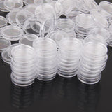 Maxbell 200x 21mm Applied Clear Round Case Coin Storage Capsule Holder Round Plastic