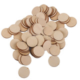 Maxbell Pack of 100 Unfinished Wooden Shape Circle Round Embellishments for DIY Crafts Scrapbooking 30mm