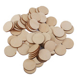 Maxbell Pack of 100 Unfinished Wooden Shape Circle Round Embellishments for DIY Crafts Scrapbooking 30mm