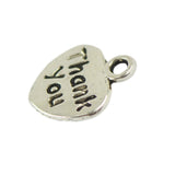 Maxbell 100pcs Tibetan Silver Tone "Thank You" Heart Charms Pendant for Necklace DIY