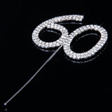 Maxbell Crystal Happy Brithday + 60th Cake Toppers Bday Anniversary Cake Decor