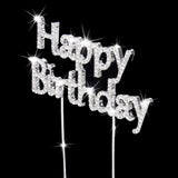 Maxbell Crystal Happy Brithday + 60th Cake Toppers Bday Anniversary Cake Decor