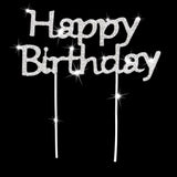 Maxbell Crystal Happy Brithday + 60th Cake Toppers Bday Anniversary Cake Decor