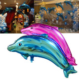 Maxbell Set of 2pcs Lovely Dolphin Helium Foil Balloons Birthday Party Home Decor Blue Rose red