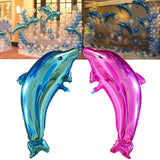 Maxbell Set of 2pcs Lovely Dolphin Helium Foil Balloons Birthday Party Home Decor Blue Rose red