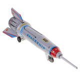 Maxbell Retro Rocket Spaceship Model Clockwork Wind Up Tin Toy Collectible Gifts