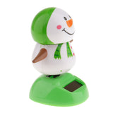 Maxbell Plastic Solar Powered Dancing Flip Flap Car Home Desk Dancer Bobble Toy Ornament Snowman Random Color