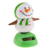 Maxbell Plastic Solar Powered Dancing Flip Flap Car Home Desk Dancer Bobble Toy Ornament Snowman Random Color