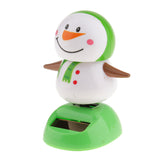 Maxbell Plastic Solar Powered Dancing Flip Flap Car Home Desk Dancer Bobble Toy Ornament Snowman Random Color