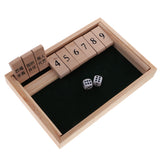 Maxbell Wooden Drinking Game Shut The Box Set W/ Dice & Number Puzzle Game Kids Gift