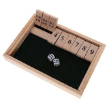 Maxbell Wooden Drinking Game Shut The Box Set W/ Dice & Number Puzzle Game Kids Gift