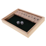 Maxbell Wooden Drinking Game Shut The Box Set W/ Dice & Number Puzzle Game Kids Gift