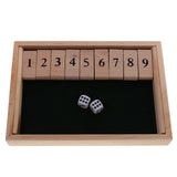 Maxbell Wooden Drinking Game Shut The Box Set W/ Dice & Number Puzzle Game Kids Gift