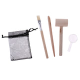 Maxbell 1 Set Natural Stone Dig Out Unearth Discover Toy with Digging Tools Brush Magnifying Glass