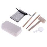 Maxbell 1 Set Natural Stone Dig Out Unearth Discover Toy with Digging Tools Brush Magnifying Glass