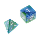 Maxbell 7PCS Polyhedral Dice 16mm D20 D12 D10 D8 D6 D4 for Dungeons & Dragons Table Games Green Blue