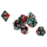Maxbell 7PCS Polyhedral Dice 16mm D20 D12 D10 D8 D6 D4 for Dungeons & Dragons Table Games Green Coffee