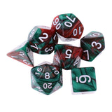 Maxbell 7PCS Polyhedral Dice 16mm D20 D12 D10 D8 D6 D4 for Dungeons & Dragons Table Games Green Coffee