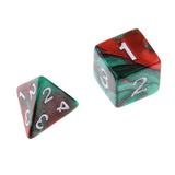 Maxbell 7PCS Polyhedral Dice 16mm D20 D12 D10 D8 D6 D4 for Dungeons & Dragons Table Games Green Coffee