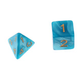 Maxbell 7PCS Polyhedral Dice 16mm D20 D12 D10 D8 D6 D4 for Dungeons & Dragons Table Games Blue Green