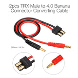 Maxbell 2pcs Male to 4.0 Male Banana Connector Charge Cable for Traxxas RC Car 36CM