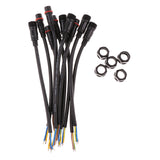 Maxbell 5Pairs Black Male/Female Waterproof IP65 3Pin 22AWG Wire LED Cable Connector