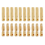 Maxbell 10 Pairs 4.0mm Gold-plated Banana Plug Connector DIY RC Battery ESC Motor