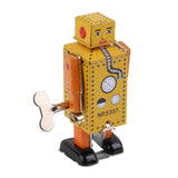 Maxbell Handmade Mechanical Clockwork Robot Lilliput Wind Up Walking Tin Toy Desktop Decor Xmas Gift