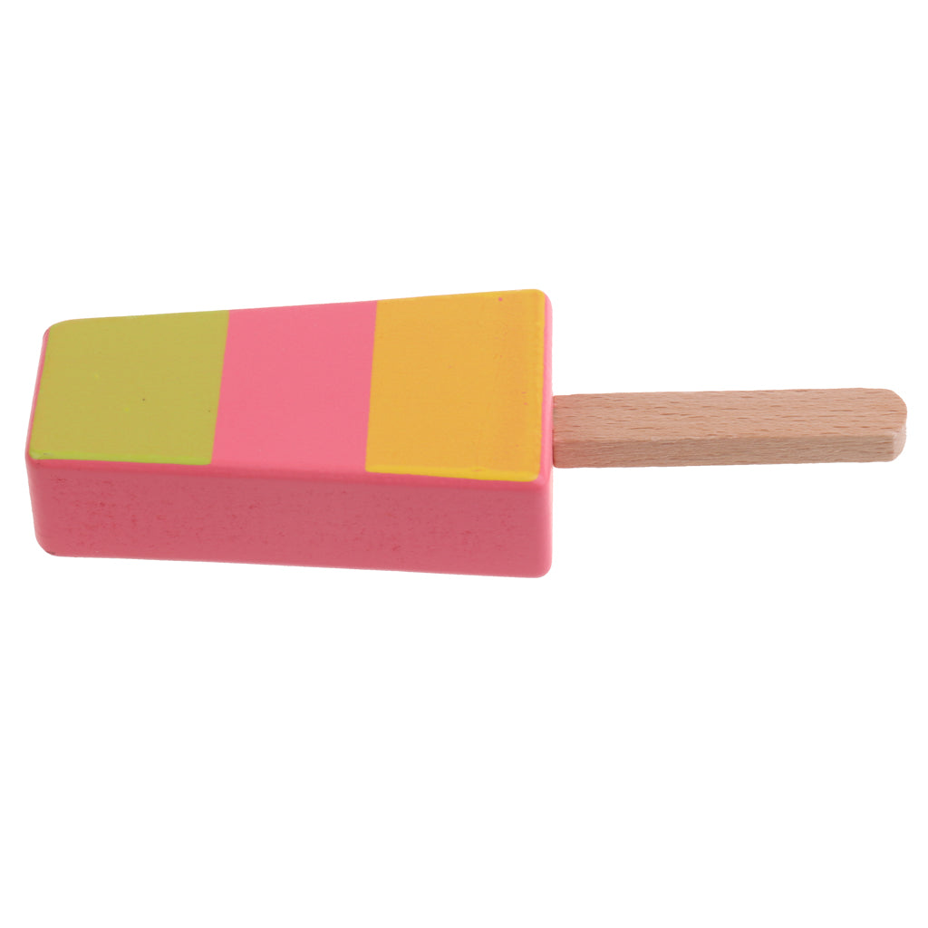 Maxbell Wooden Mini Colorful Popsicle Pretend Play Food Toy for Kids Toddlers (1 piece)