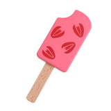 Maxbell Wooden Mini Strawberry Popsicle Pretend Play Food Toy for Kids Toddlers (1 piece)
