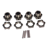 Maxbell 1 Set 17mm Aluminum Wheel Hex Hub Drive Adapter with Pins for 1/8 RC Car Truck Titanium Gray