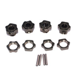 Maxbell 1 Set 17mm Aluminum Wheel Hex Hub Drive Adapter with Pins for 1/8 RC Car Truck Titanium Gray