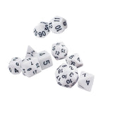 Maxbell 10pcs/Set TRPG Games Dungeons & Dragons D4-D30 Multi-Sided Dice White
