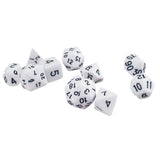 Maxbell 10pcs/Set TRPG Games Dungeons & Dragons D4-D30 Multi-Sided Dice White