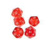 Maxbell 5 x Multi Sided Dice Set D20 Dungeons & Dragons TRPG Game Roleplay Red