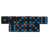 Maxbell 10Pcs Dice Round Corner Die 16mm Blue Dotted for Traditional Board Games Toy