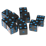 Maxbell 10Pcs Dice Round Corner Die 16mm Blue Dotted for Traditional Board Games Toy