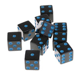 Maxbell 10Pcs Dice Round Corner Die 16mm Blue Dotted for Traditional Board Games Toy