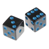 Maxbell 10Pcs Dice Round Corner Die 16mm Blue Dotted for Traditional Board Games Toy