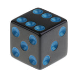 Maxbell 10Pcs Dice Round Corner Die 16mm Blue Dotted for Traditional Board Games Toy