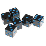 Maxbell 10Pcs Dice Round Corner Die 16mm Blue Dotted for Traditional Board Games Toy