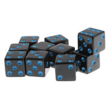 Maxbell 10Pcs Dice Round Corner Die 16mm Blue Dotted for Traditional Board Games Toy