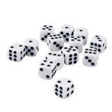 Maxbell 50 x 12mm Opaque Six Sided Spot Dice Games D6 D&D RPG White