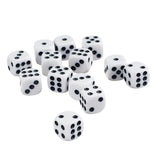 Maxbell 50 x 12mm Opaque Six Sided Spot Dice Games D6 D&D RPG White