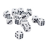 Maxbell 50 x 12mm Opaque Six Sided Spot Dice Games D6 D&D RPG White