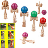 Maxbell Blue Paint Bamboo Kendama Toy Kid Learning Cup Ball String Stick Sport Game