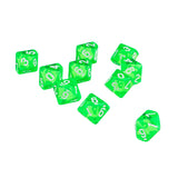Maxbell D10 Green Ten Sided Gem Dice for RPG Dungeons & Dragons Games Set of 10 Dice